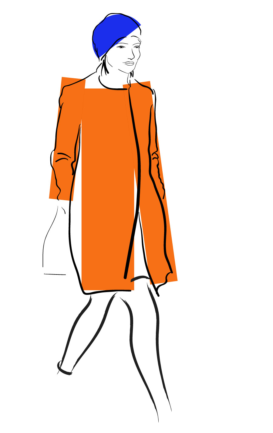fashion illustration of shapes and color